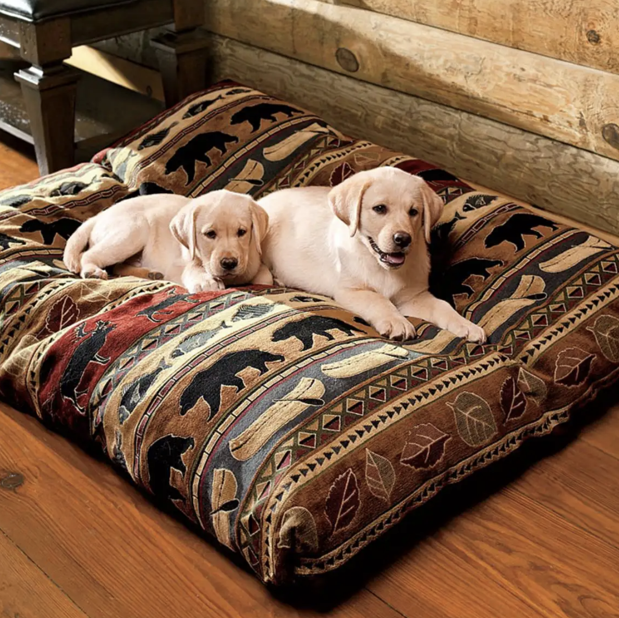 Lodge Print Pet Bed Cushion