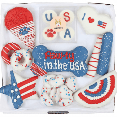 4th july patriotic dog cookies treats gift box
