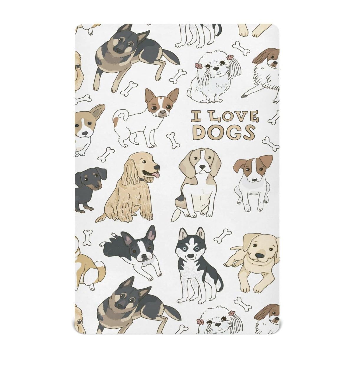 crib sheets with puppies printed on it