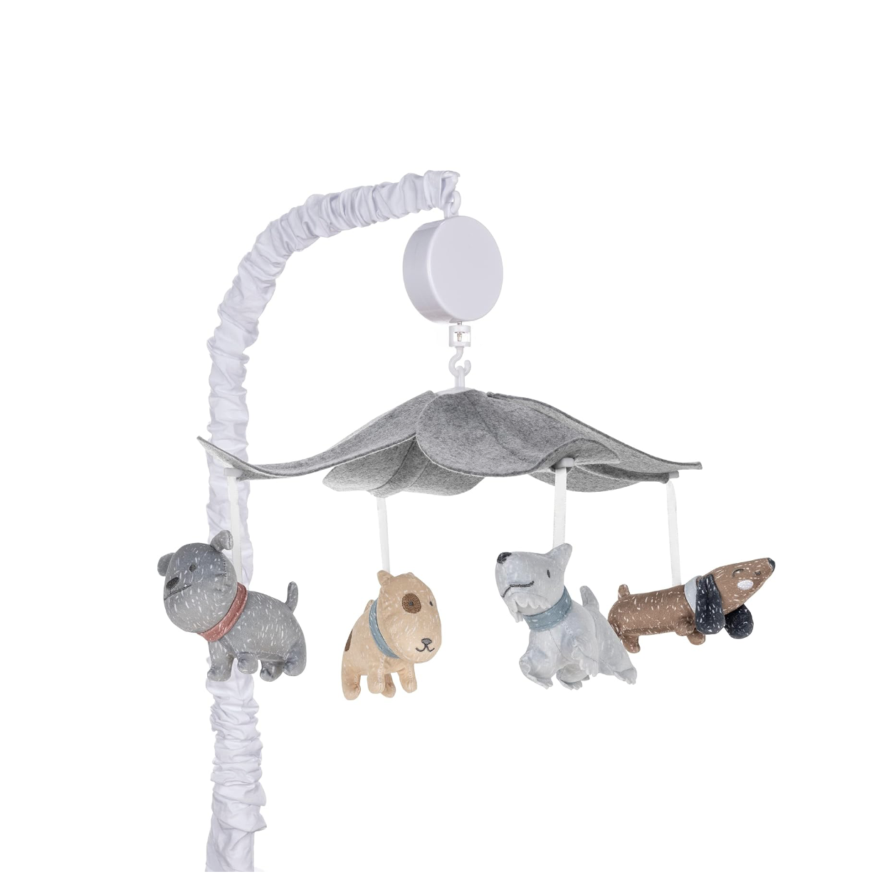 baby crib mobile with puppies hanging