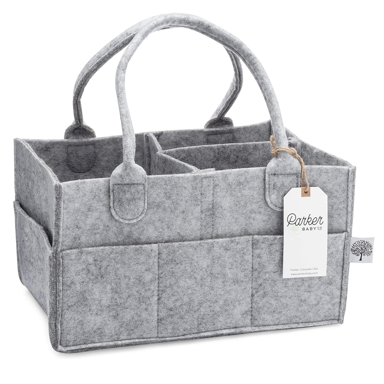 felt caddy basket with compartments