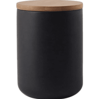 black wood dog treat holder cookie jar canister 