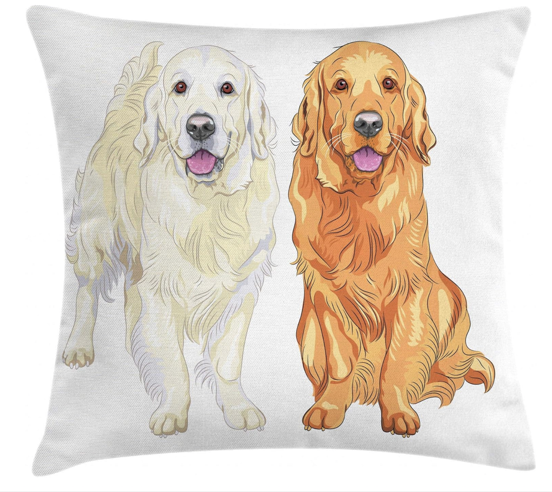 Pillow with Golden Retrievers on it