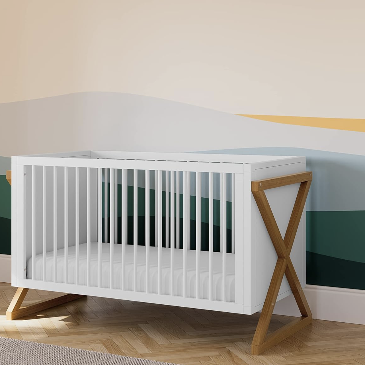 white baby crib