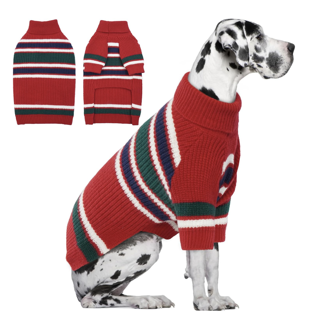 red stripe dog sweater