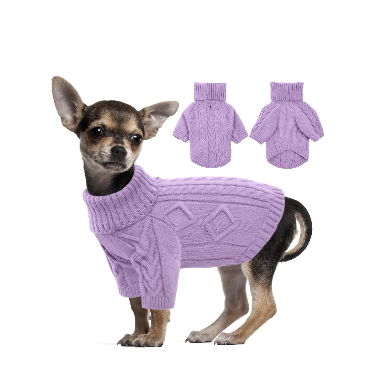 light purple lilac dog sweater