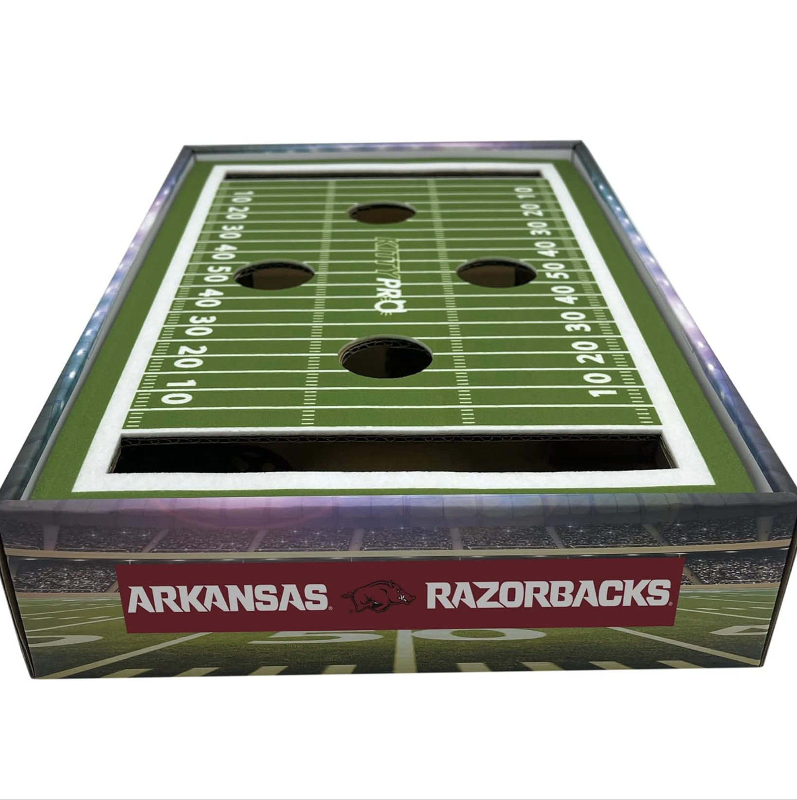 razorback football field cat scratch box