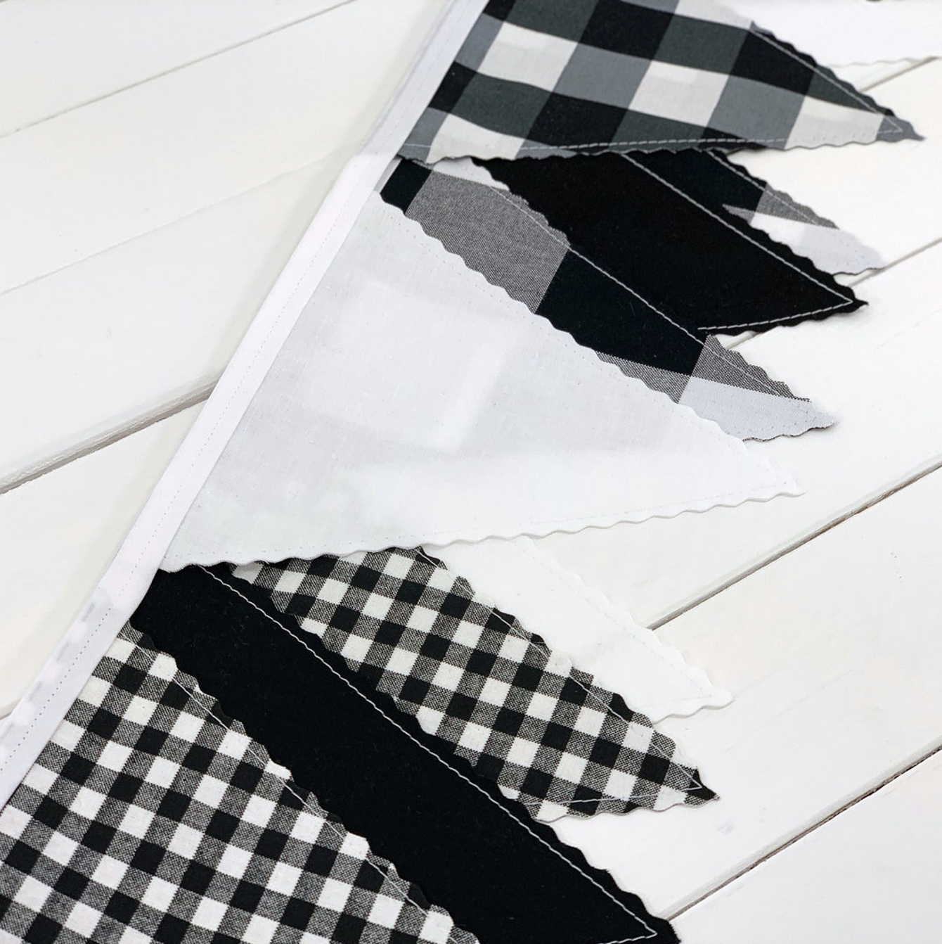 black white banner bunting 