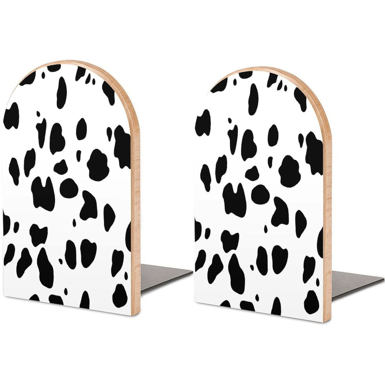 black white dalmatian dog bookends