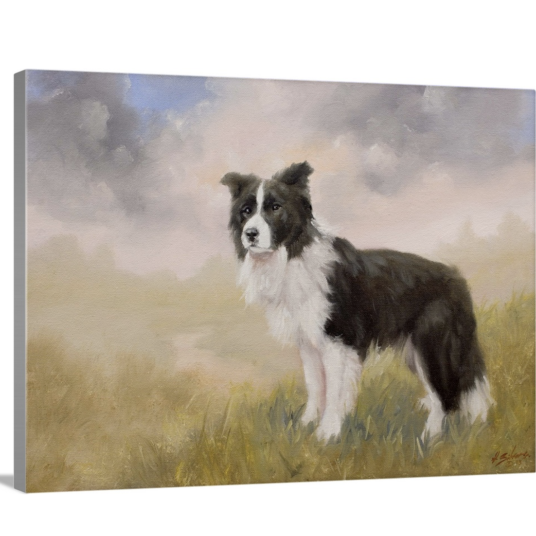 border collie dog nursery art 