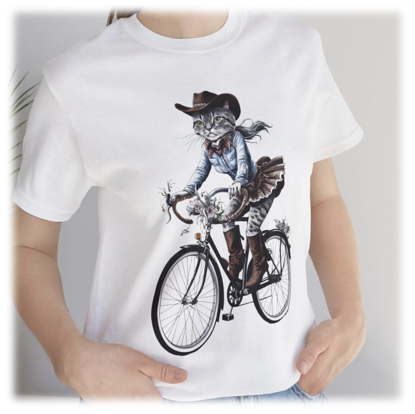 cowboy cowgirl bike cycling texas biking tee t-shirt 