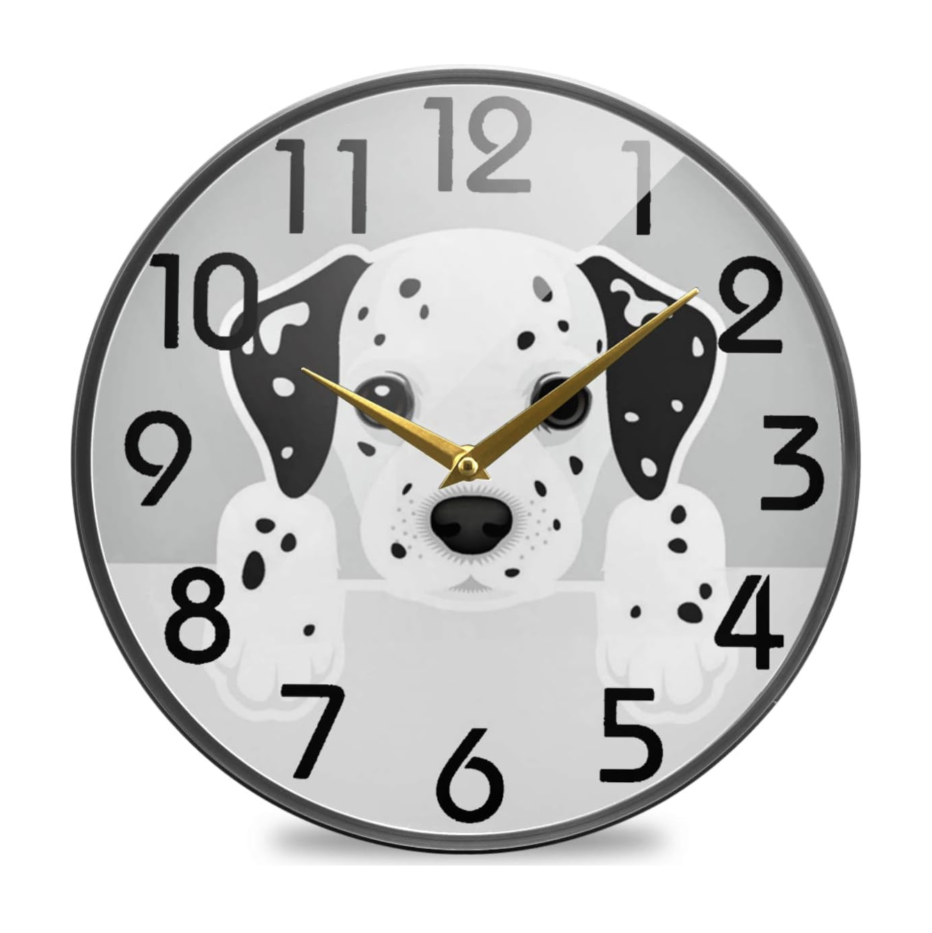 dalmatian black white nursery clock 