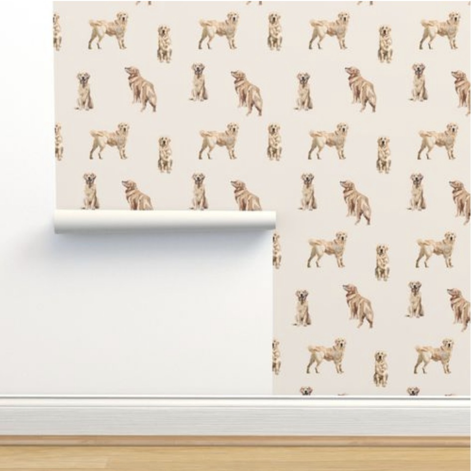 golden retriever dog wallpaper for nursery peel stick removable temporary 