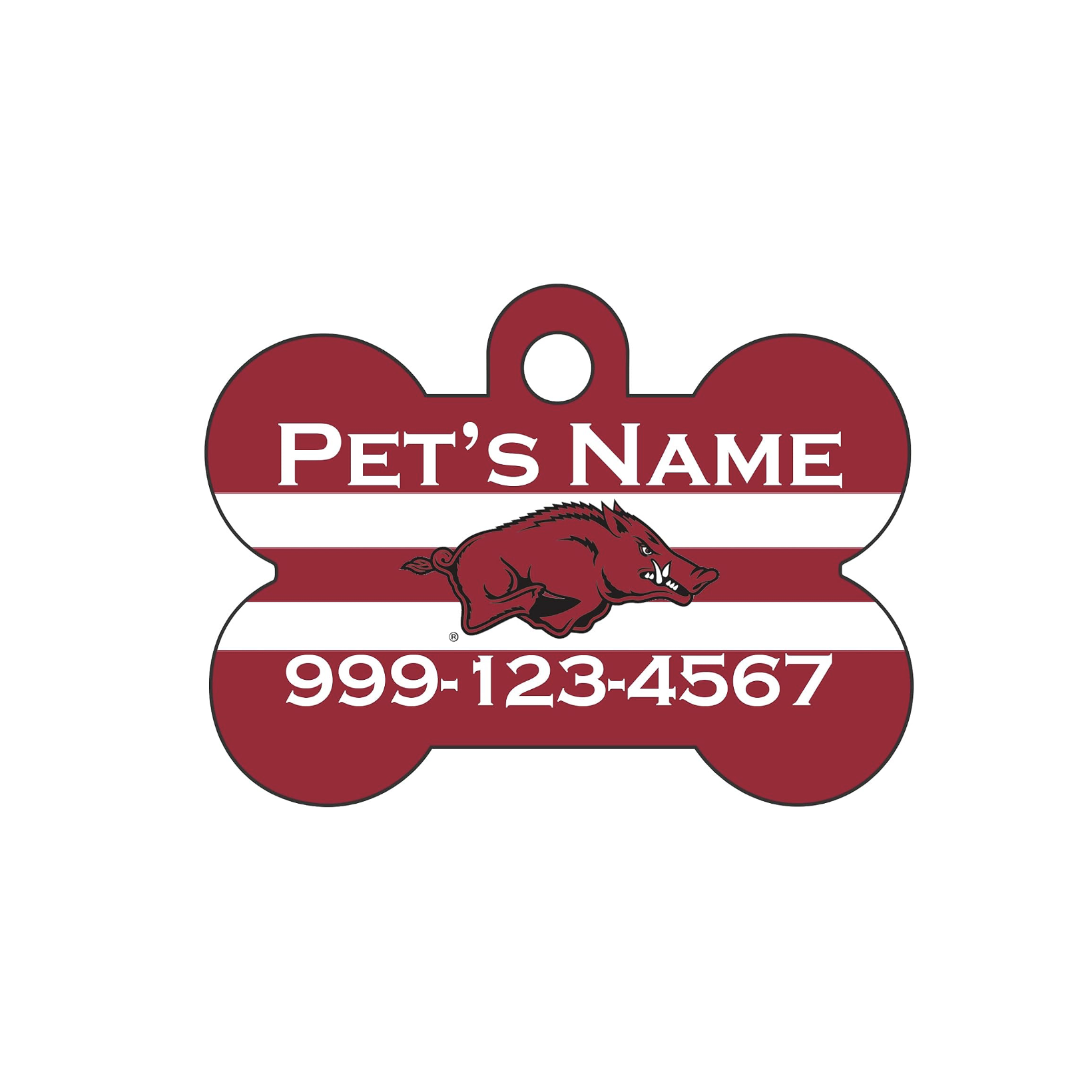 razorback logo customized pet tag