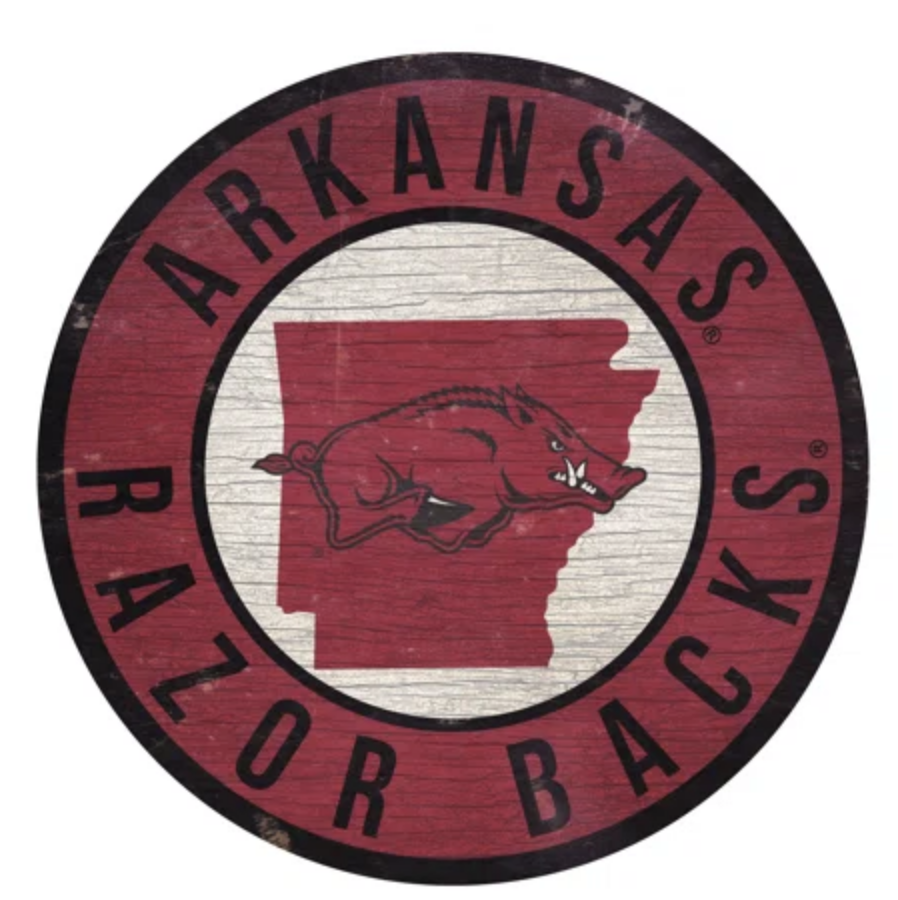 arkansas razorback circle rug