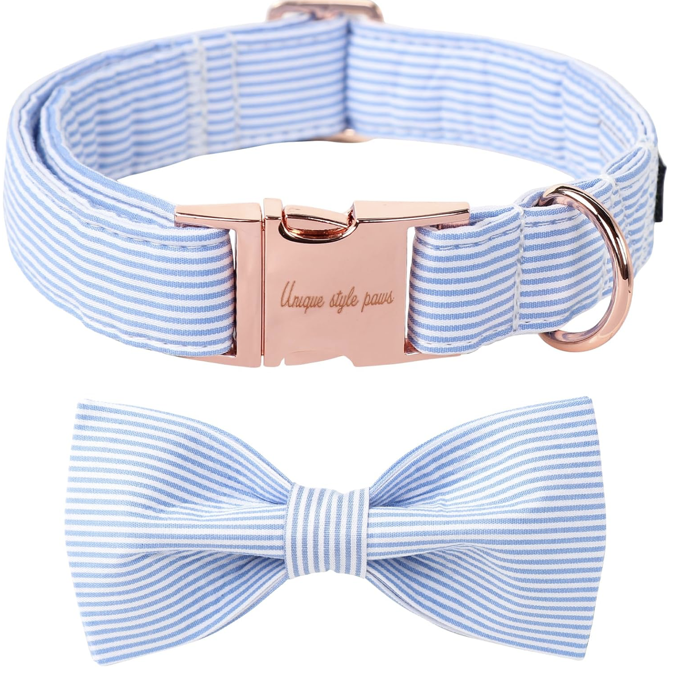 seer sucker fabric dog collar preppy