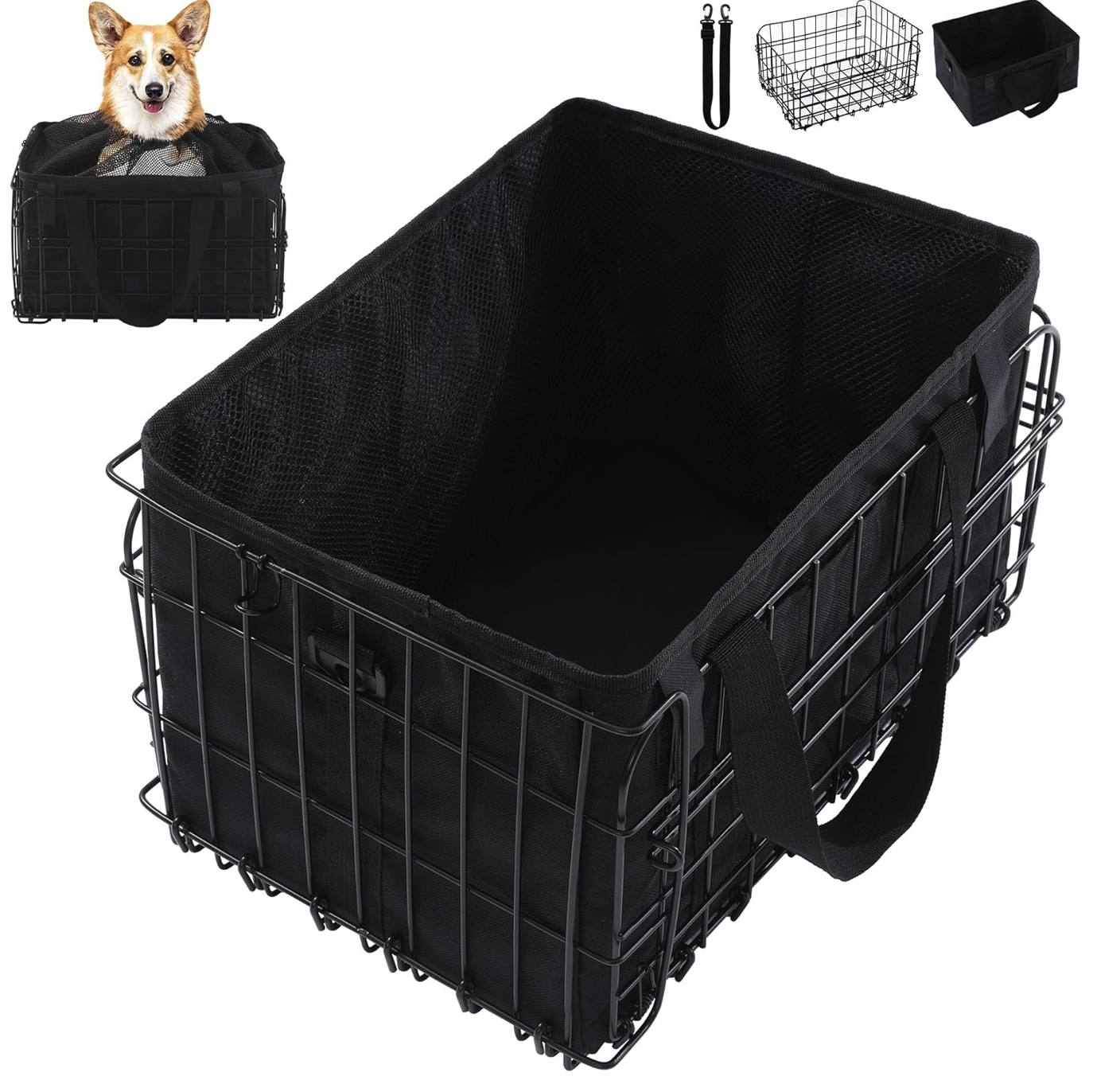 hard sided dog bike basket 