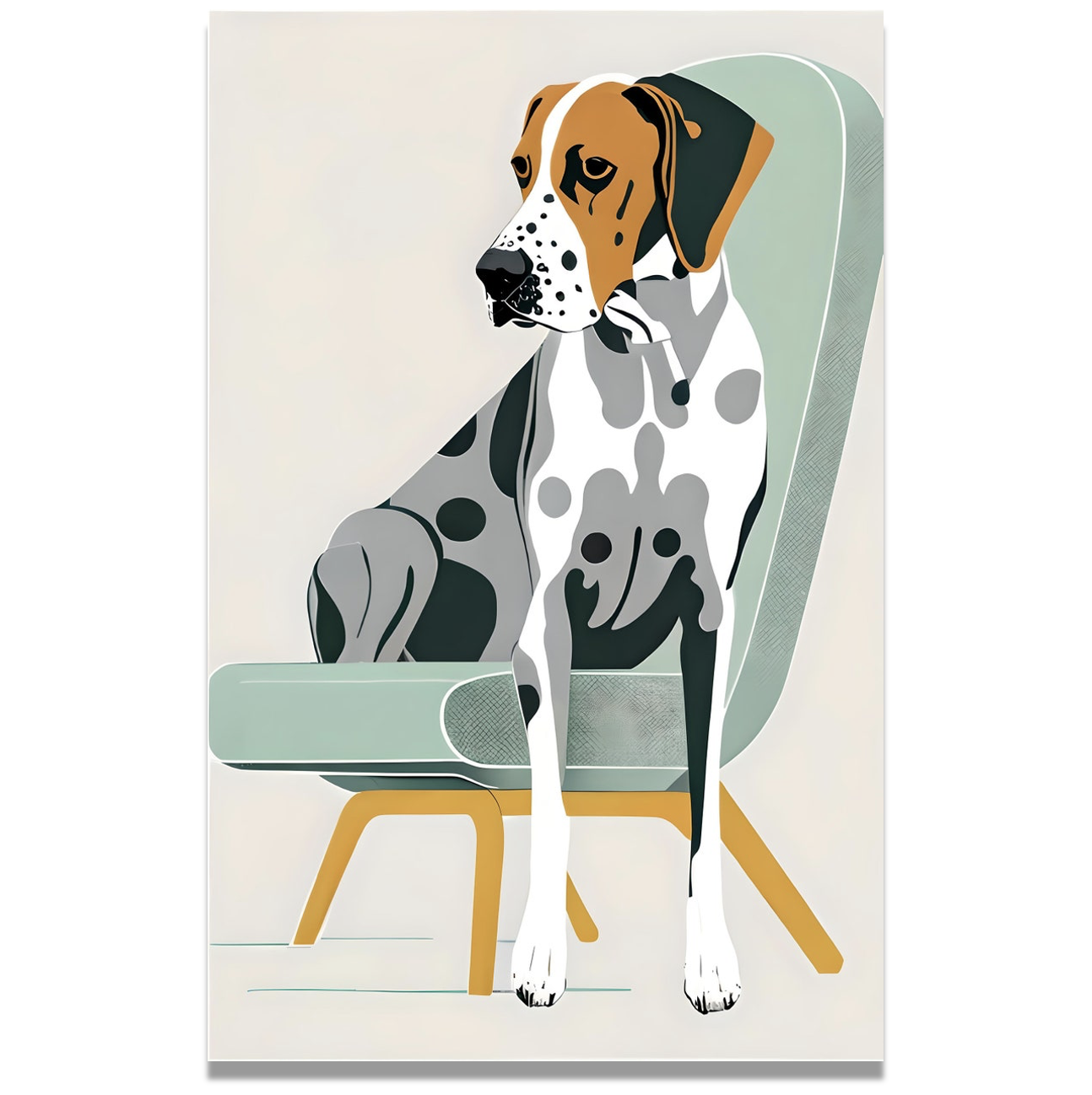 modern dog art mind grey green tan nursery great dane