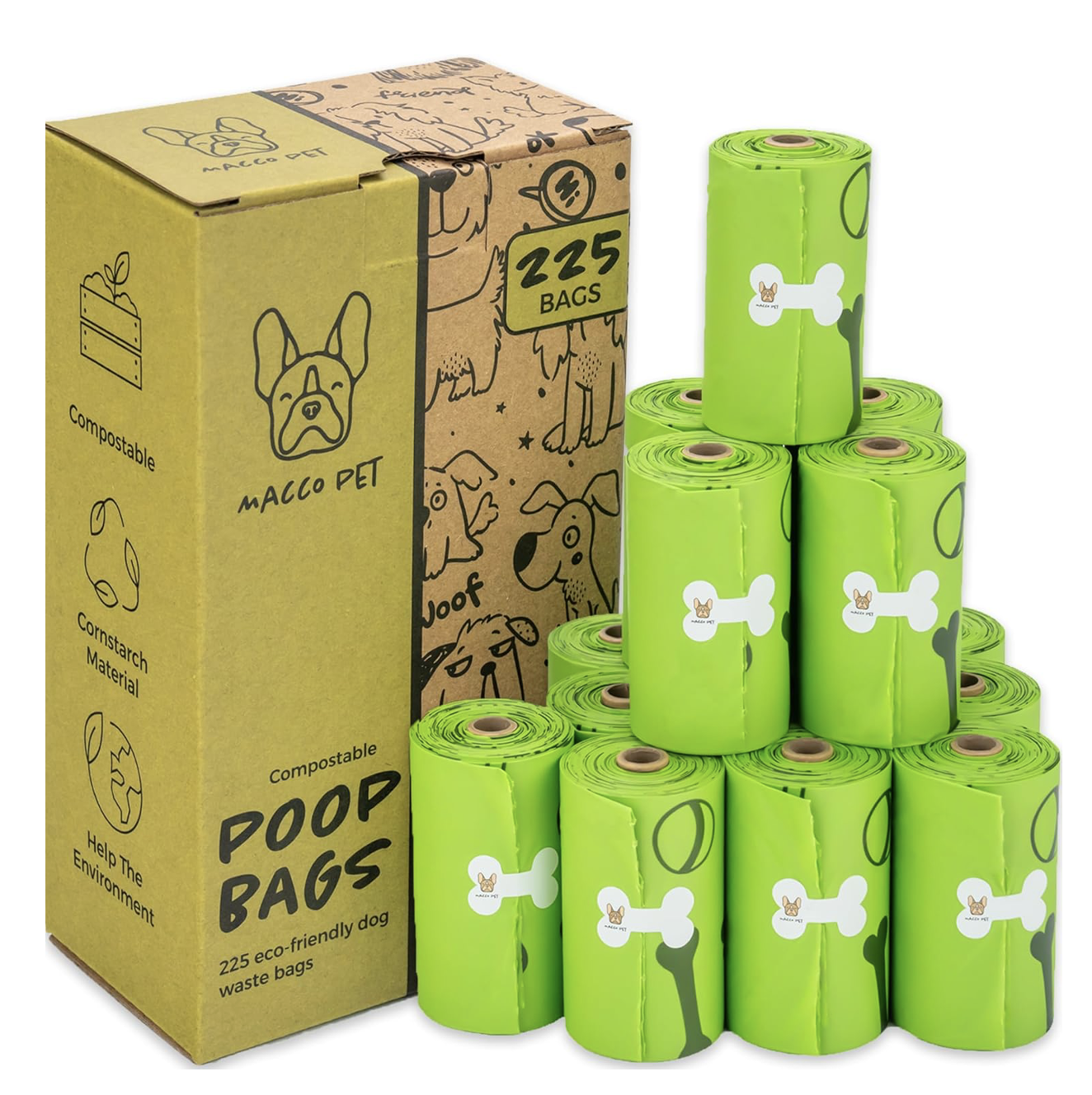 poop bags for dogs lime green 