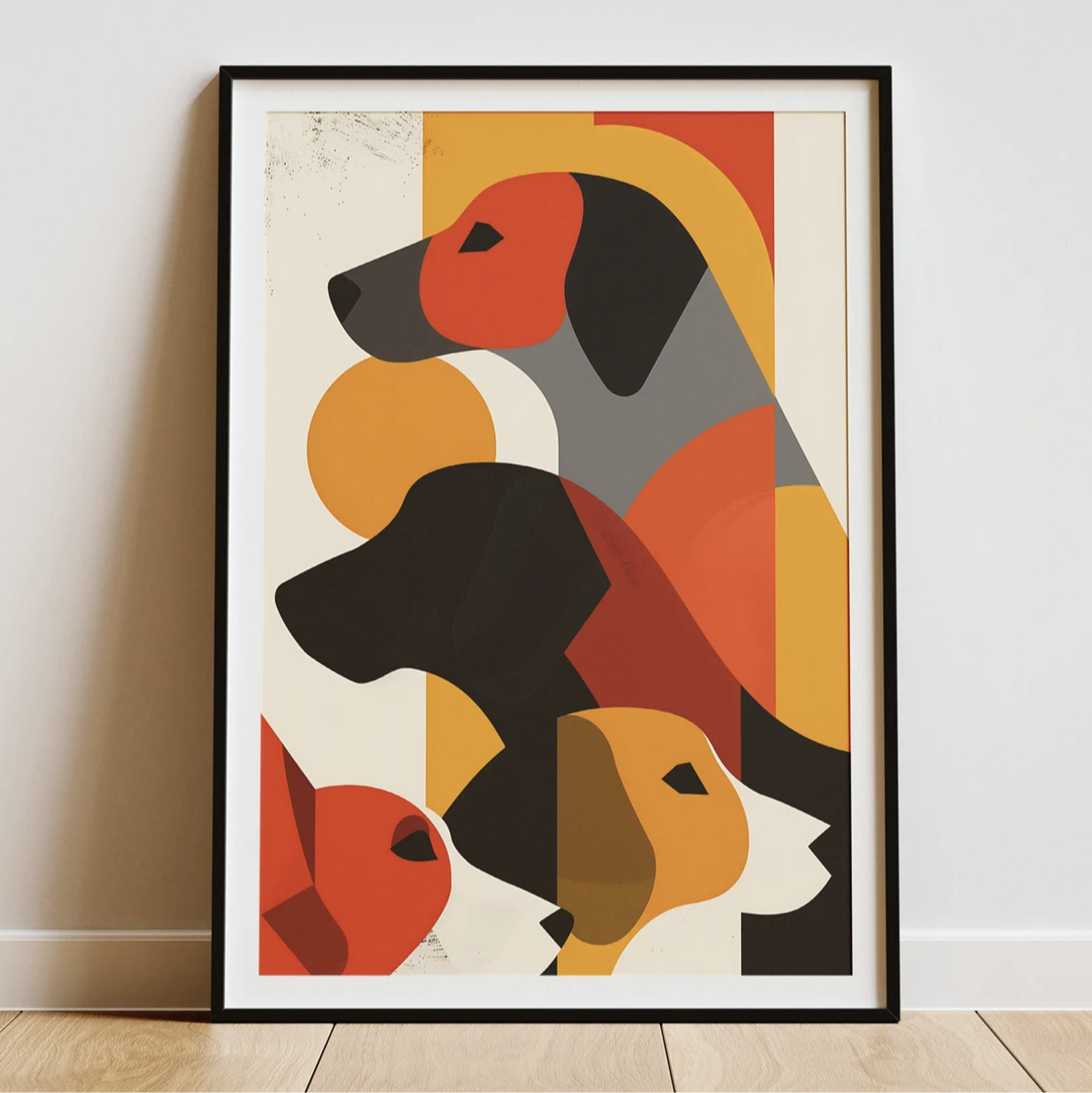 mid century mod dog art artwork poster print 