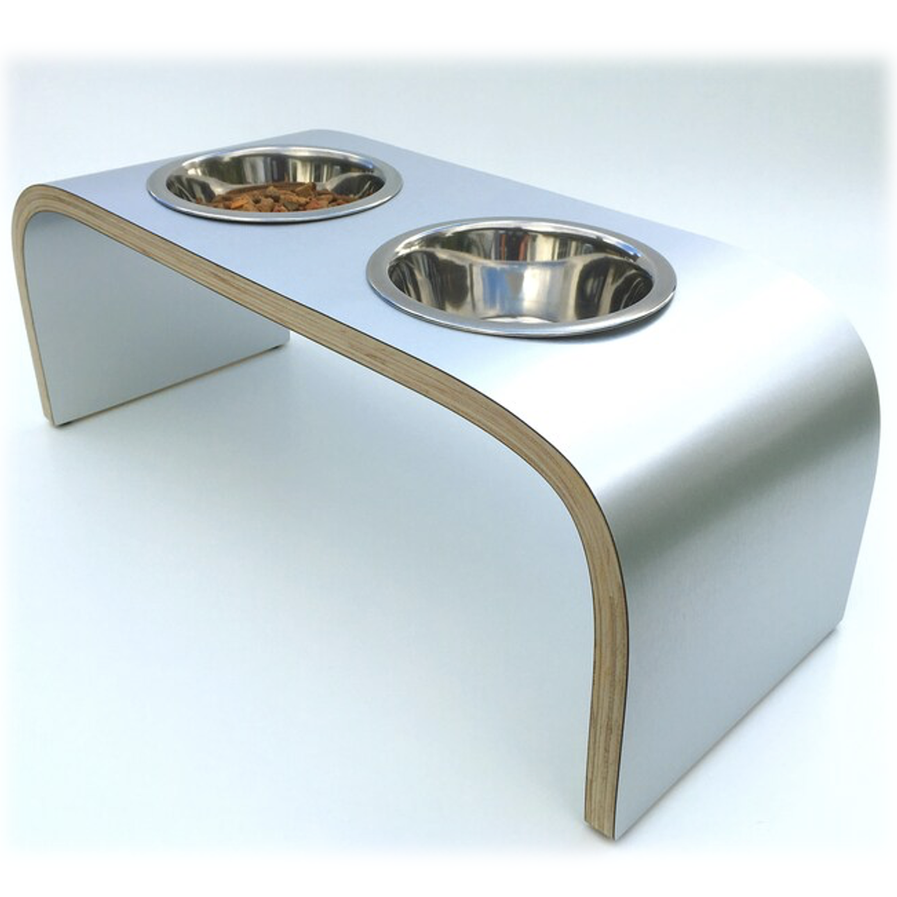 modern metallic elevated pet bowls handmade 