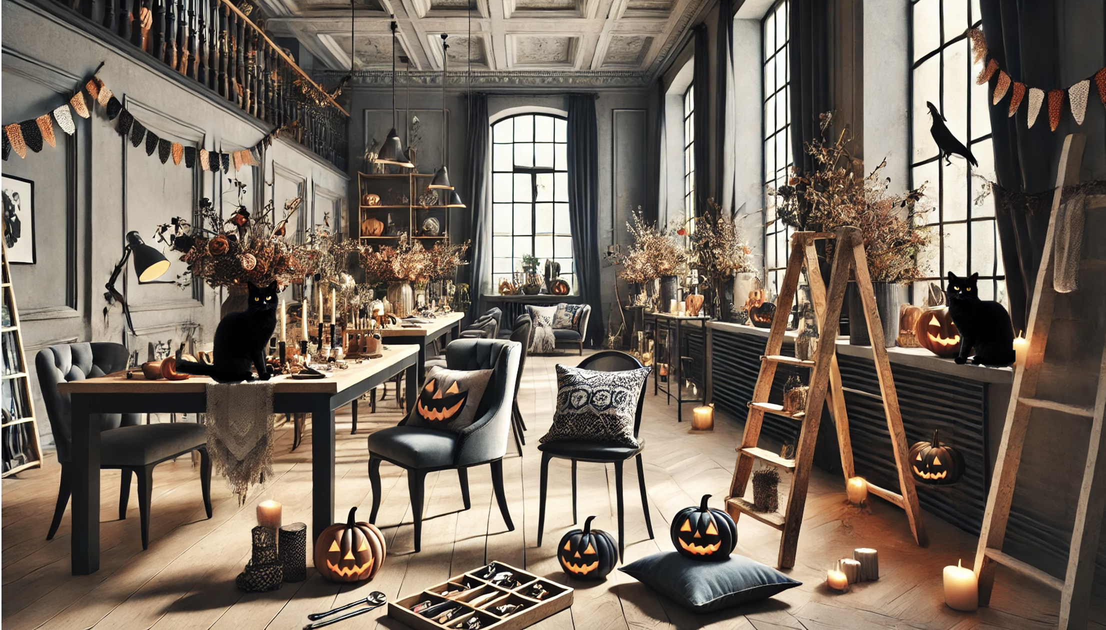 halloween decor trends 2024 theme black cat interior design preparation decoration 