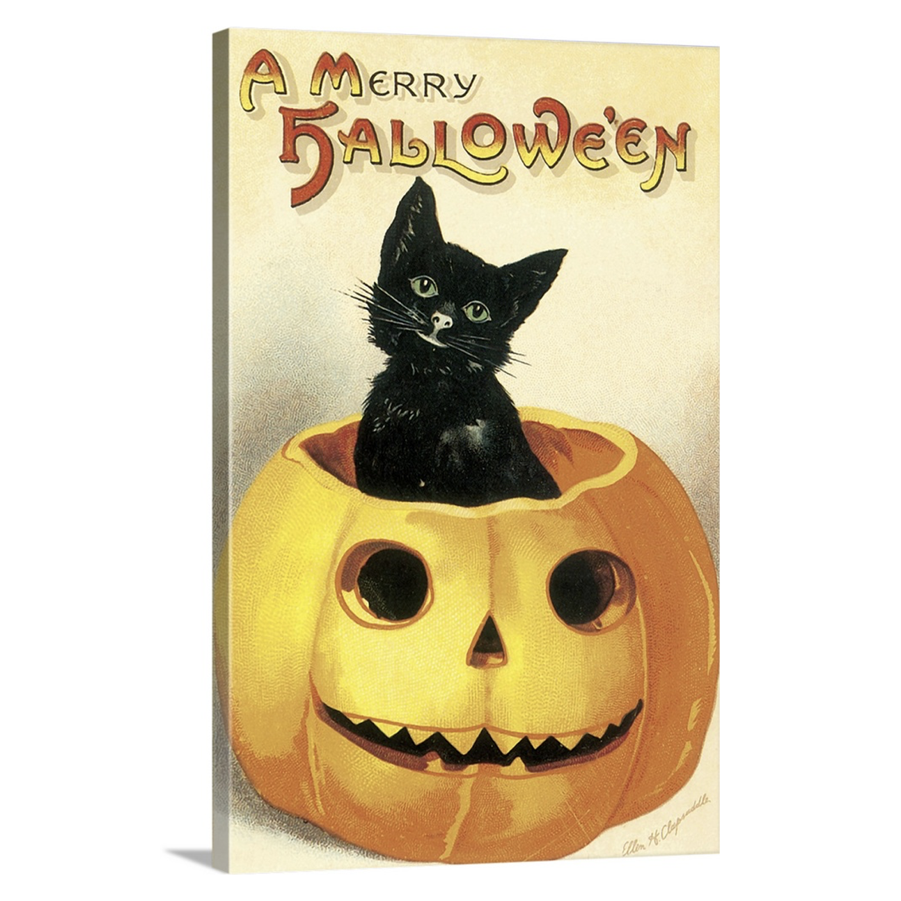 vintage cat halloween art 