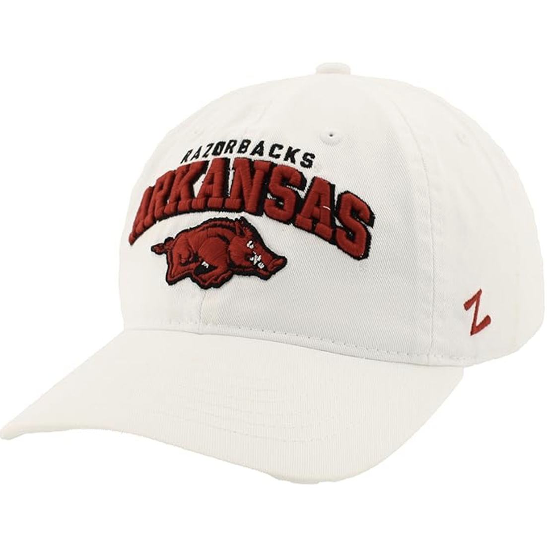 Arkansas razorback white ball cap