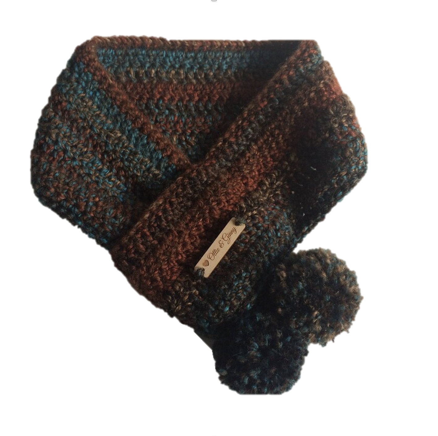 Plaid brown and blue infinity Dog Scarf