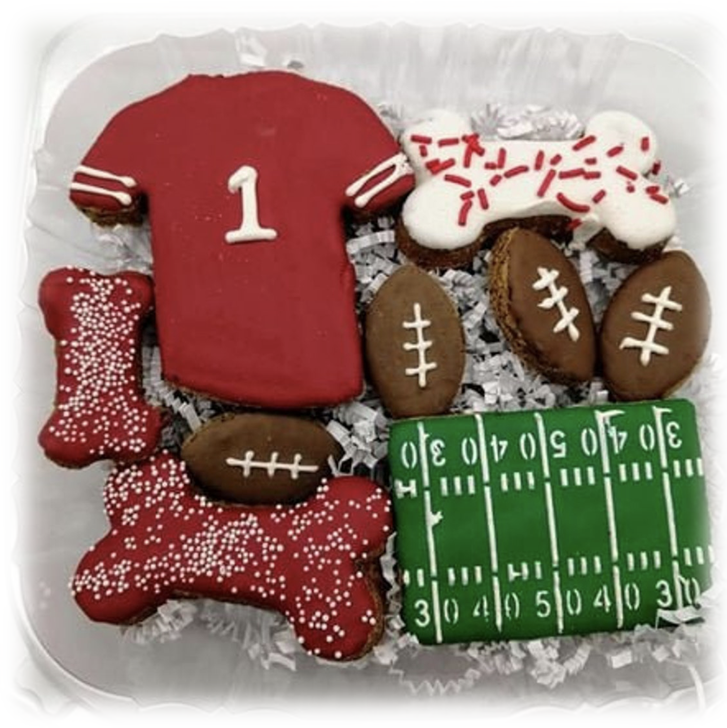 dog football cookies gift box basket trailgate kansas city chiefs 