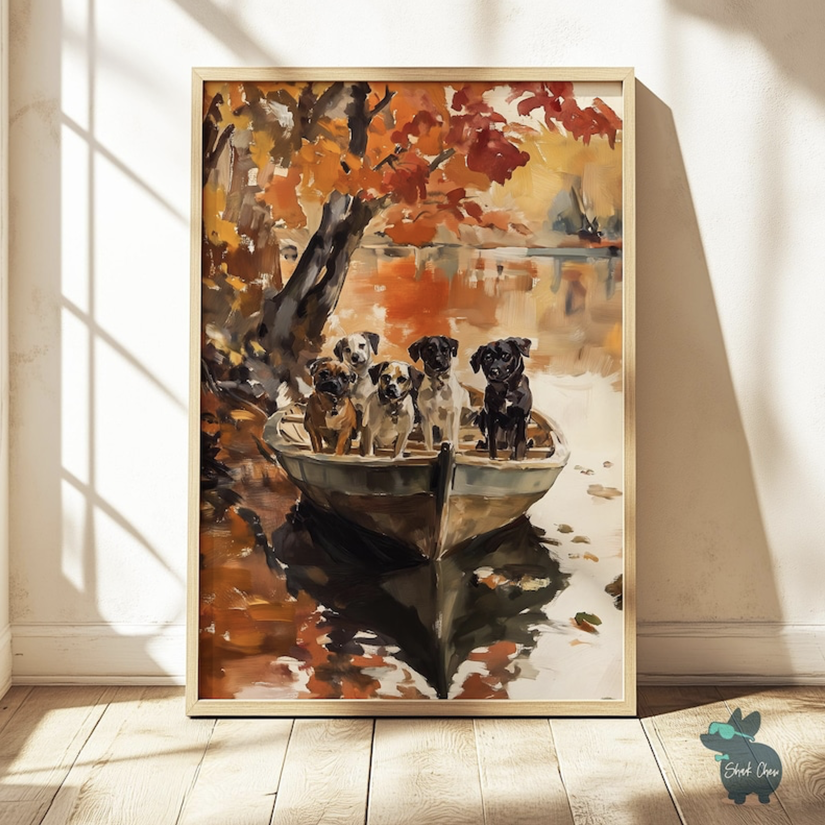 Dogs On The River Fall Art