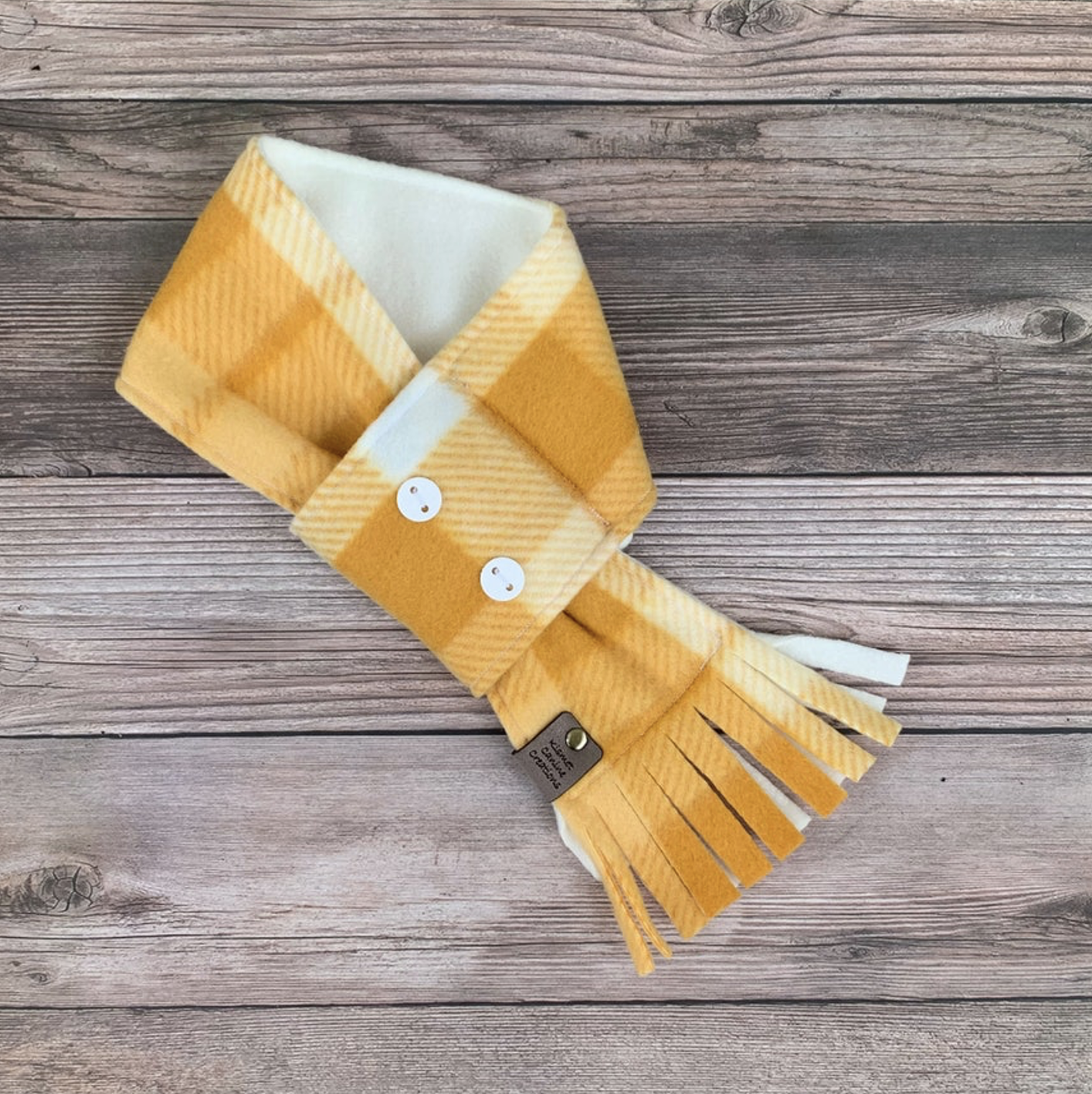 Plaid Gold Dog Scarf