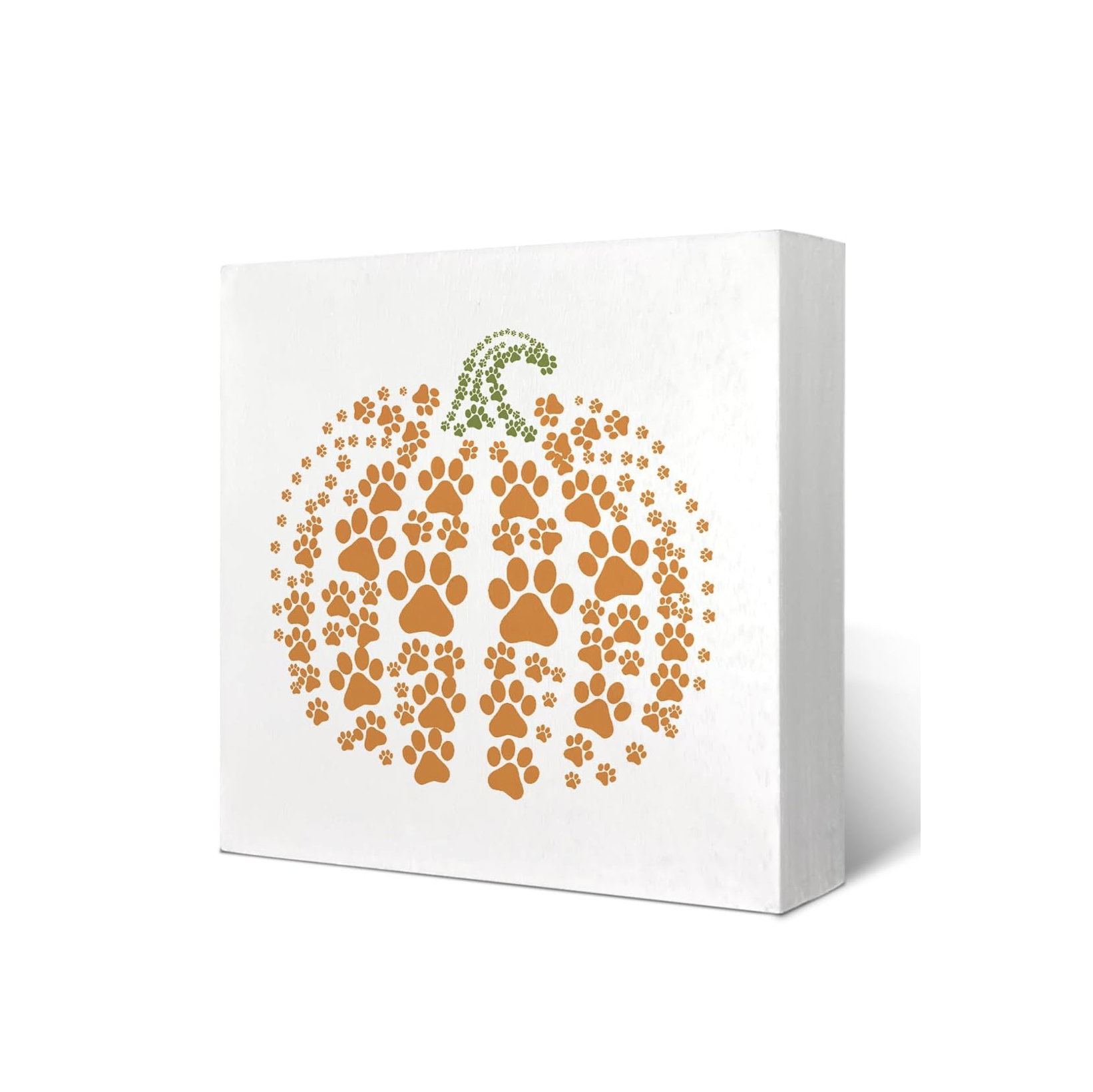 paw print pumpkin design wall art