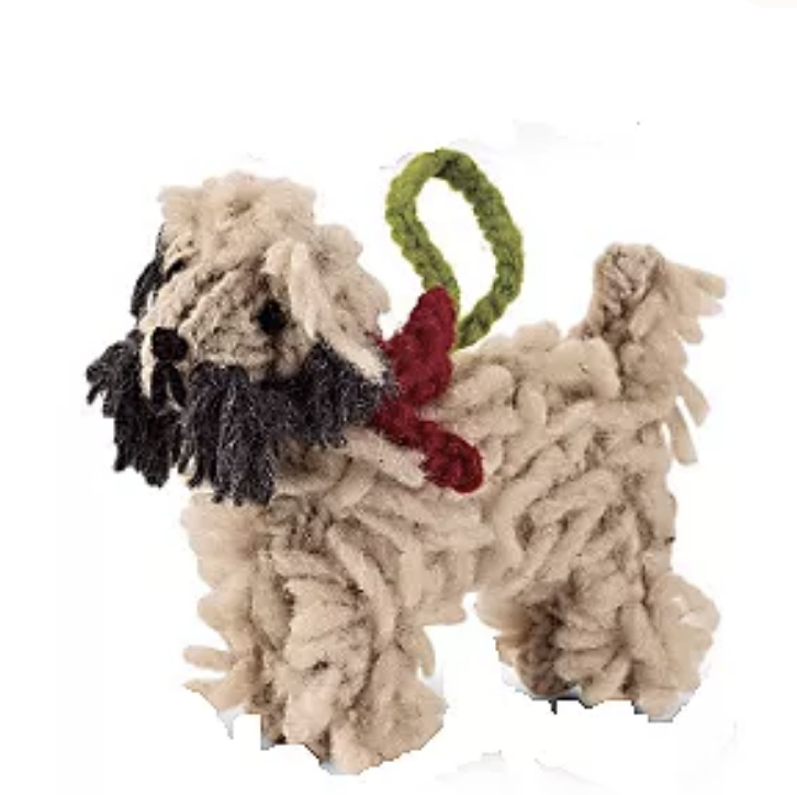 Yarn Dog Ornament 