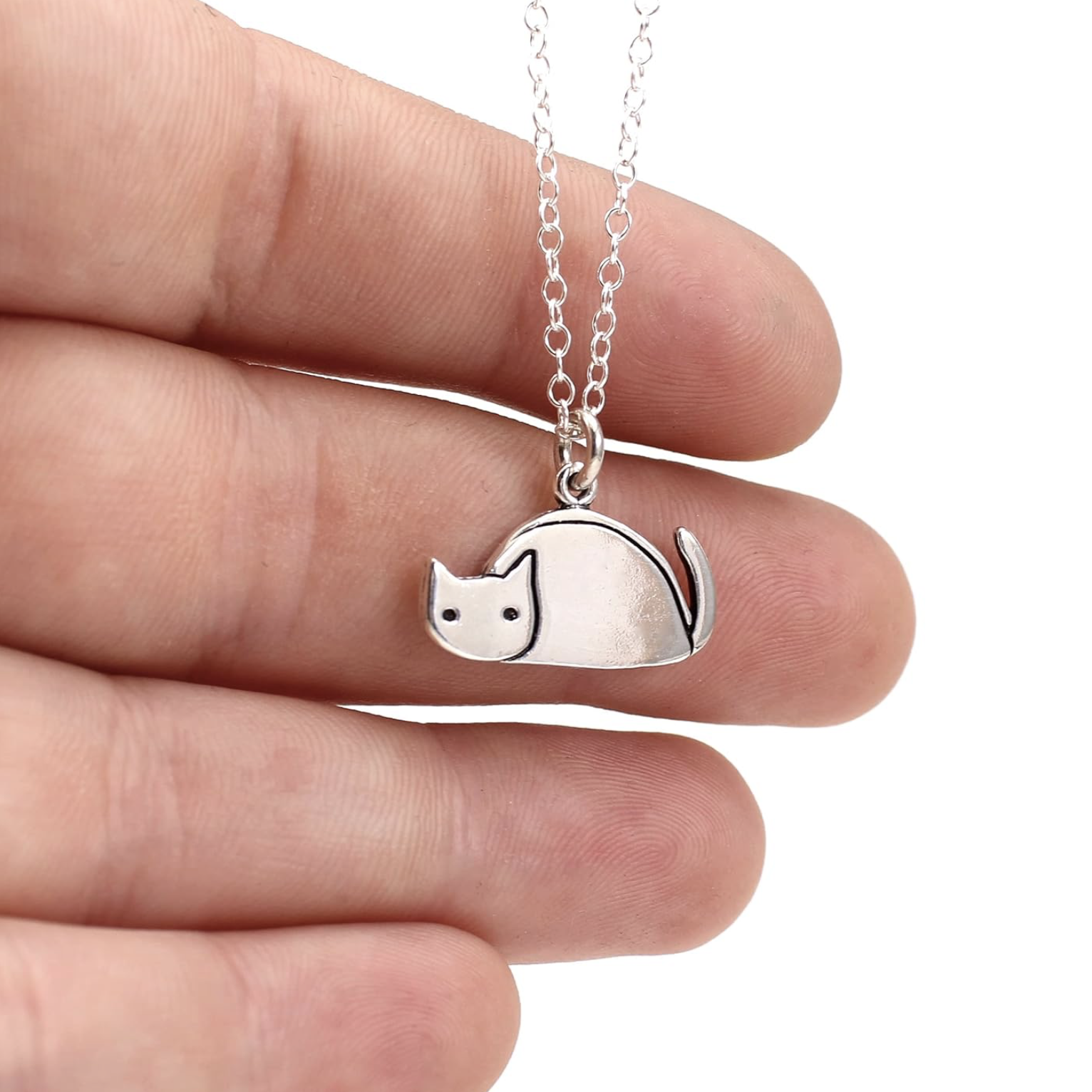 Mark Poulin Sterling Silver Cat Necklace