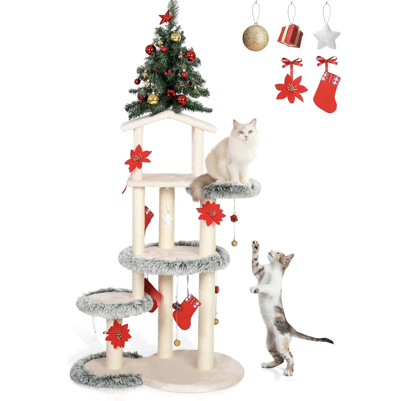 cat christmas tree ornaments gift 