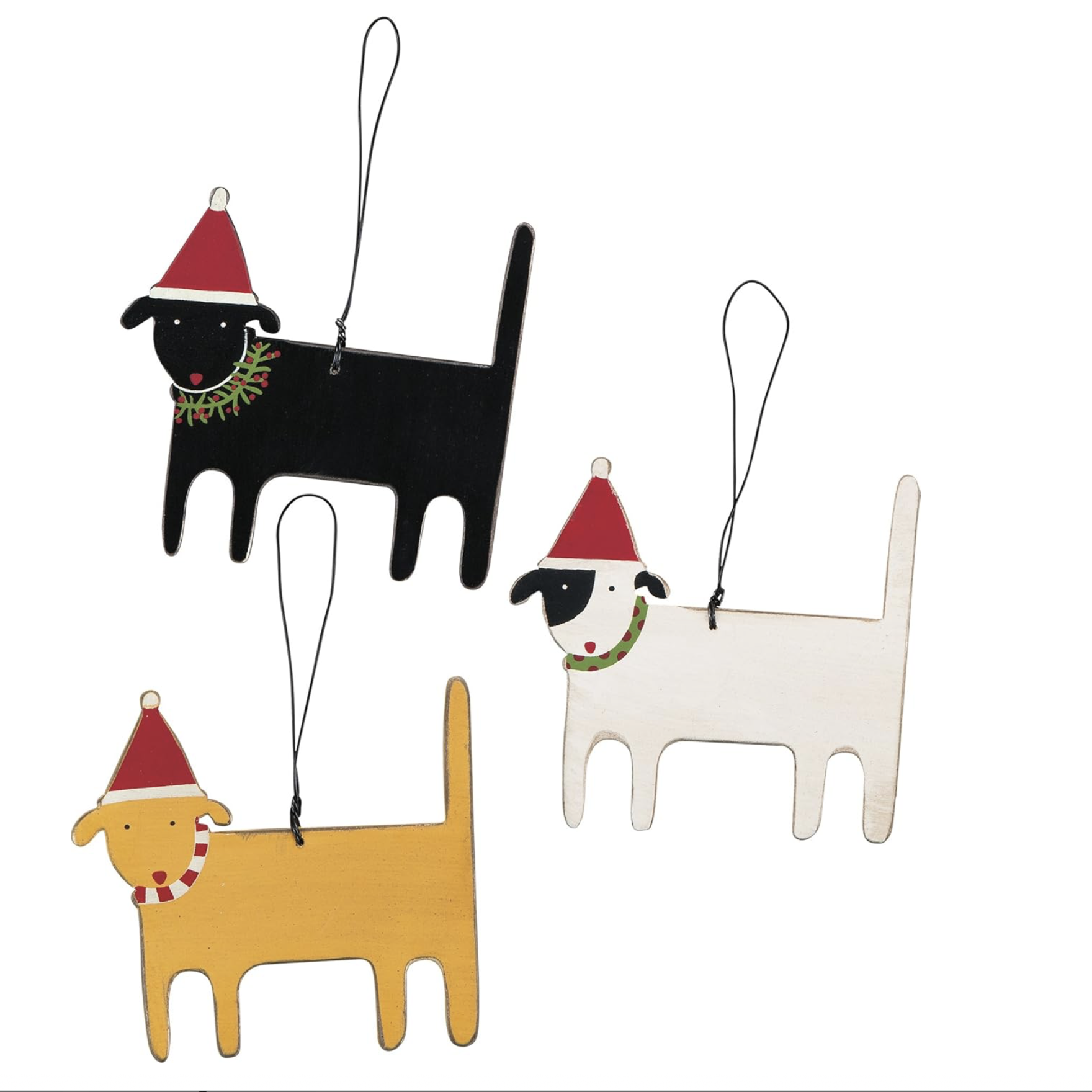 Folk Art Dog Ornaments