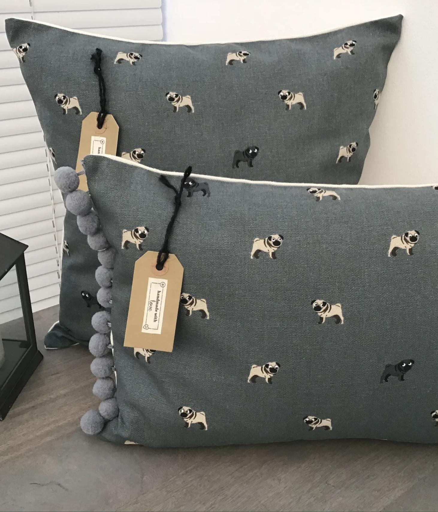 Grey Pug Dog Pillows