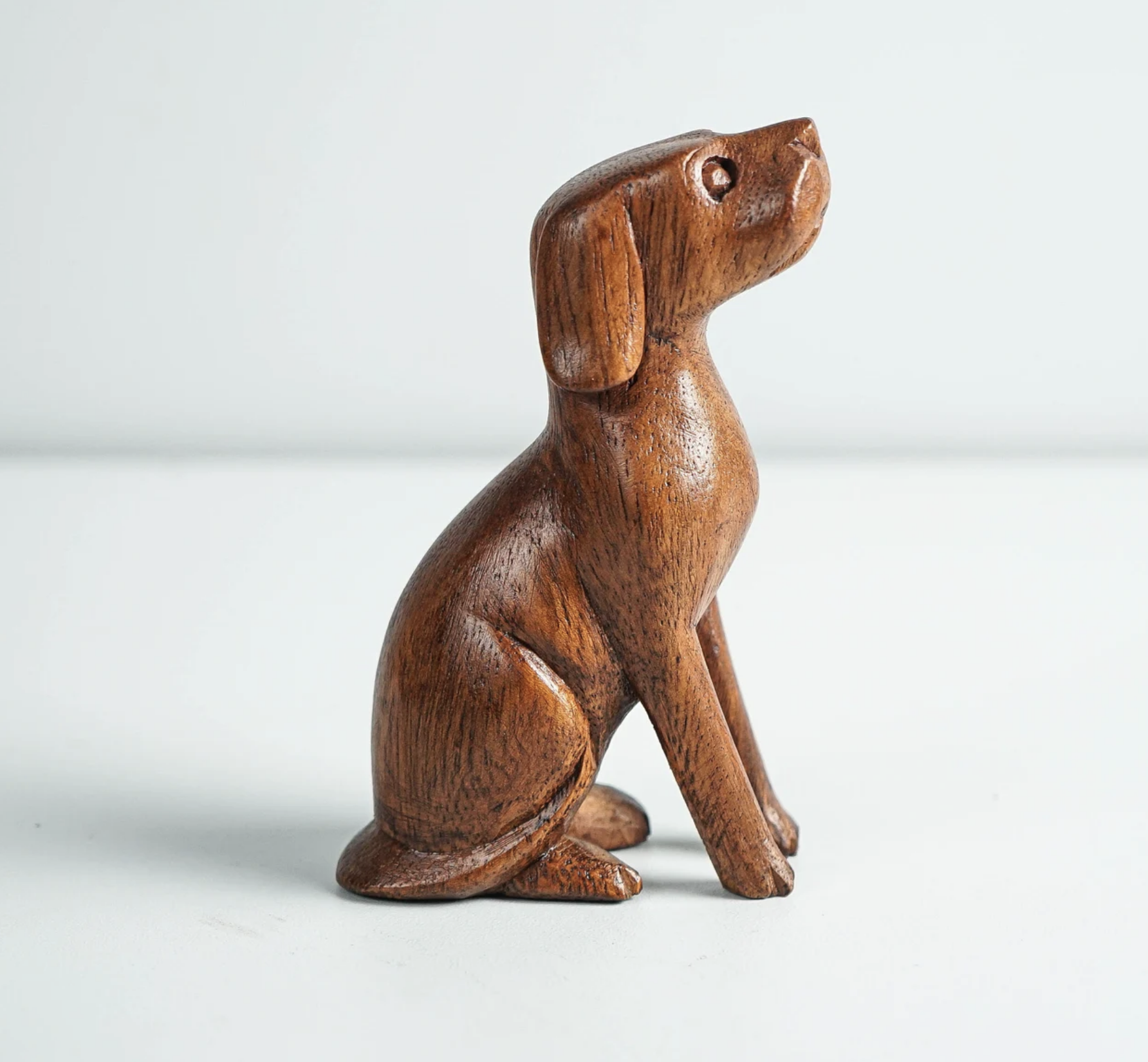 wood dog statue