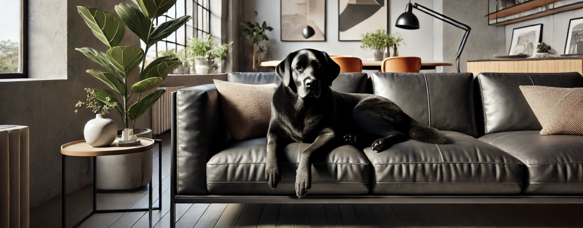 black pet-friendly sofa