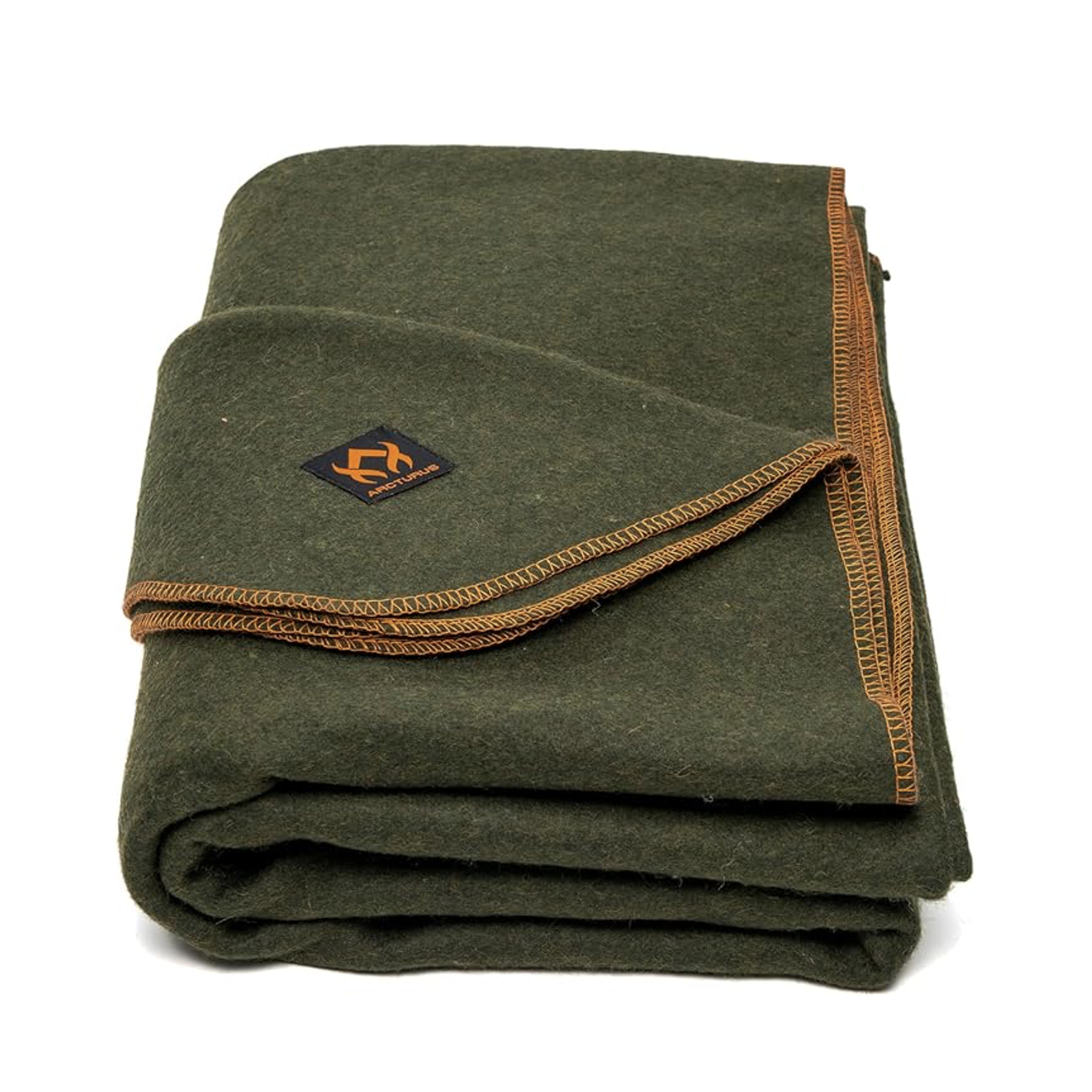 green wool travel blanket