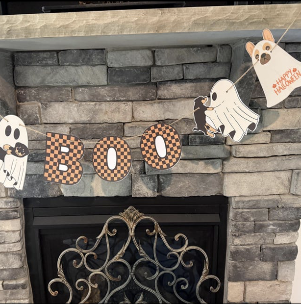 ghost dog Halloween banner homemade decor