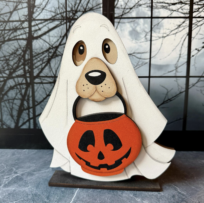ghost dog outdoor decor
