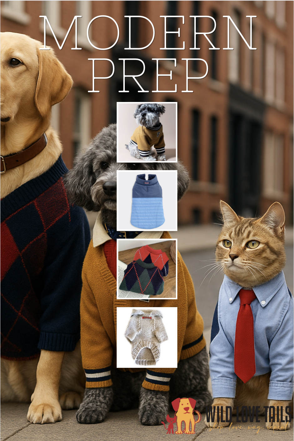 This image has an empty alt attribute; its file name is modern-prep-preppy-dog-pet-cat-fashion.png