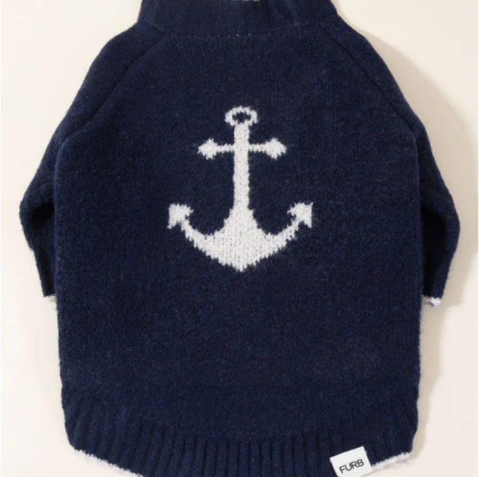 nautical dog sweater anchor