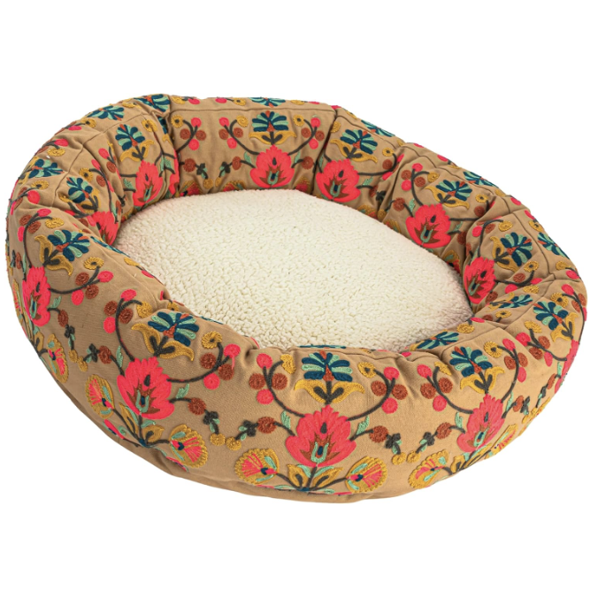 pet beds with a boho bohemian decor style