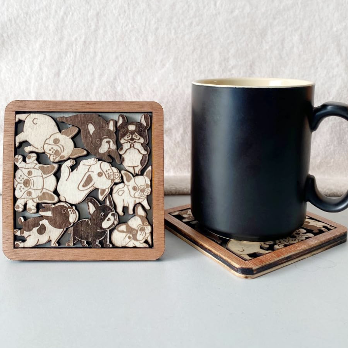 unique dog lover gift idea puzzle coasters 