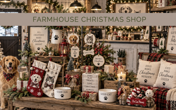 Pet Farmhouse Christmas Decor and Gift Shop feature