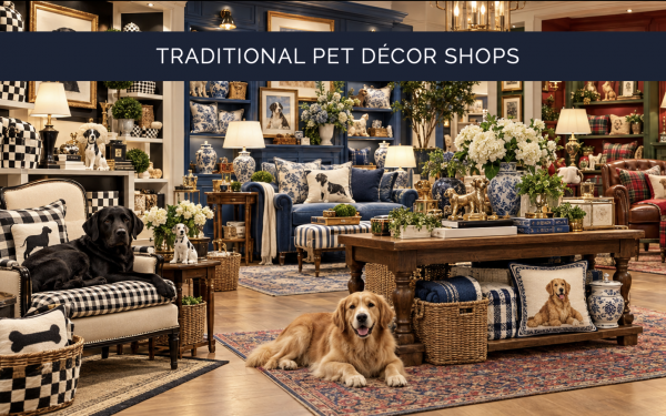 Traditional pet decor and supply shop feature