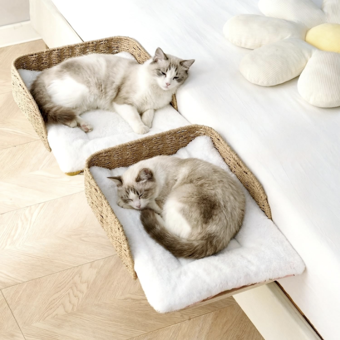 Bedside cat pet beds basket for bedroom